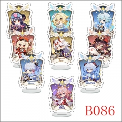 9PCS/SET 6CM Genshin Impact Anime Acrylic Standing Plates