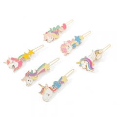 5 Styles Unicorn Alloy Cartoon Anime Hair Clip