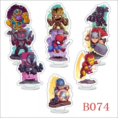 9PCS/SET 6CM Marvel Comics Anime Acrylic Standing Plates