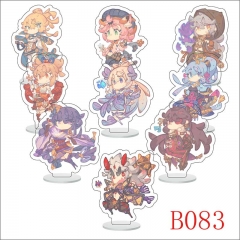9PCS/SET 6CM Genshin Impact Anime Acrylic Standing Plates