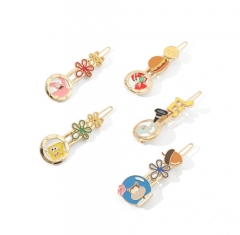 6 Styles SpongeBob SquarePants Cartoon Anime Hair Clip