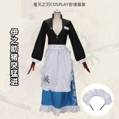 动漫鬼灭之刃cos服 伊之助cosplay女仆装 猪突猛进队女装套装现货