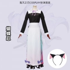 鬼灭之刃cos服 蝴蝶忍cosplay女仆装 二次元动漫表演服女装现货