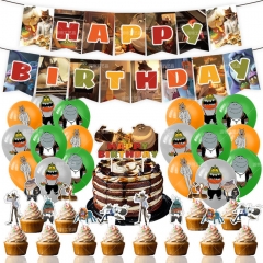 坏蛋联盟主题装饰Bad Guys生日拉旗气球蛋糕大小插排派对用品横幅