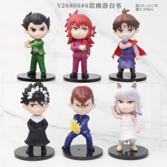 10~11CM 6PCS/SET Yu Yu Hakusho Cartoon Character Anime PVC Figures Toy