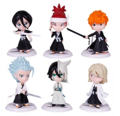 6PCS/SET 8CM Bleach Kurosaki ichigo Hitsugaya Toushirou Anime Figures