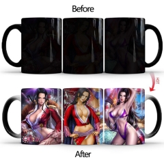 新品one piece海贼王蛇姬女帝变色马克杯陶瓷热敏魔术咖啡水杯子