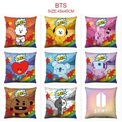 10 Styles K-POP BTS Bulletproof Boy Scouts Cartoon Pattern Anime Pillow (45*45CM)