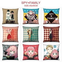 18 Styles Spy×Family Cartoon Pattern Anime Pillow (45*45CM)
