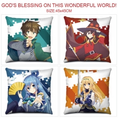 7 Styles Kono Subarashii Sekai ni Shukufuku wo! Cartoon Pattern Anime Pillow (45*45CM)