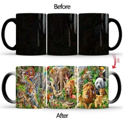 跨境 Animal World 动物世界 变色马克杯 陶瓷热感温咖啡茶水杯子
