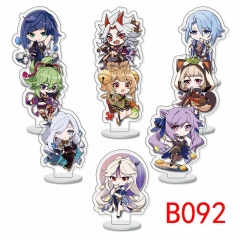 9PCS/SET Genshin impact Anime Acrylic Standing Plates 6CM