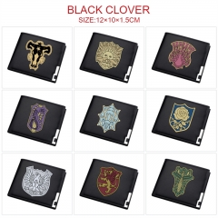 10 Styles Black Clover Cartoon Pattern PU Coin Purse Anime Wallet