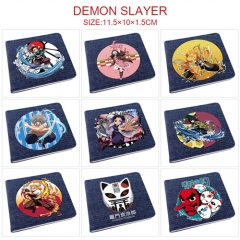 10 Styles Demon Slayer: Kimetsu no Yaiba Cartoon Pattern PU Coin Purse Anime Wallet