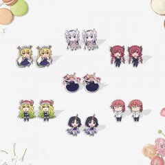 7 Styles Miss Kobayashi's Dragon Maid Shrinky Dinks Earrings Anime Plastic Earrings