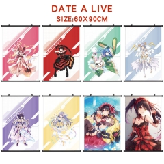 60*90CM 9 Styles Date A Live Cartoon Wallscrolls Waterproof Anime Wall Scroll