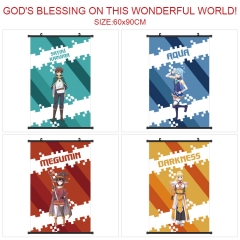 60*90CM 4 Styles Kono Subarashii Sekai ni Shukufuku wo! Cartoon Wallscrolls Waterproof Anime Wall Scroll