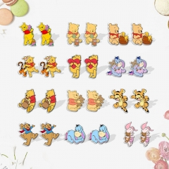 15 Styles Winnie the Pooh Shrinky Dinks Earrings Anime Plastic Earrings