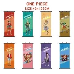 40*102CM 9 Styles One Piece Cartoon Wallscrolls Waterproof Anime Wall Scroll