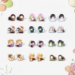 14 Styles Demon Slayer: Kimetsu No Yaiba Shrinky Dinks Earrings Anime Plastic Earrings
