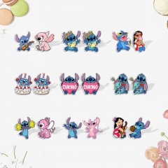 10 Styles Lilo & Stitch Shrinky Dinks Earrings Anime Plastic Earrings