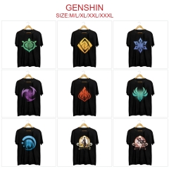 14 Styles Genshin Impact Color Printing Anime T Shirt