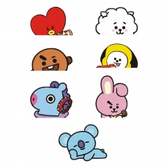 汽车贴纸卡通BTS车贴反光电动车装饰创意卡通图案画划痕遮挡贴纸
