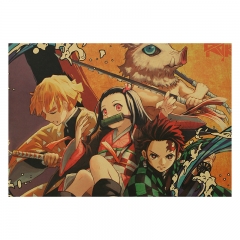 Demon Slayer: Kimetsu no Yaiba Retro Kraft Paper Anime Poster (50.5*35CM)