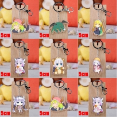 7 Styles Miss Kobayashi's Dragon Maid Cartoon Acrylic Anime Keychain