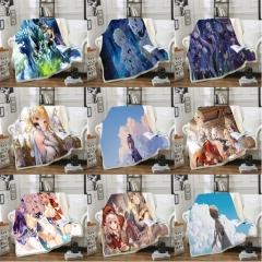 40 Styles 2 Sizes Genshin Impact Game Double Layer Anime Blanket