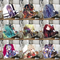 40 Styles 2 Sizes Genshin Impact Game Double Layer Anime Blanket
