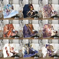 40 Styles 2 Sizes Genshin Impact Game Double Layer Anime Blanket