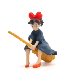 纯公仔  女巫少女坐扫把飞翔小清新韩版创意冰箱贴素材百搭园艺造景公仔