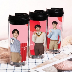 防弹少年团吸管杯GOFOOD壁纸时尚水杯咖啡奶茶隔热杯学生随行杯