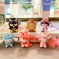 6 Styles Hello Kitty Kuromi Anime PVC Figure Keychain