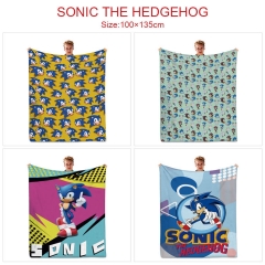 4 Styles 100x135CM Sonic the Hedgehog Quilt Double Printed Anime Summer Blanket