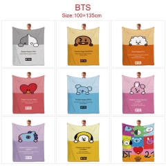 11 Styles 100x135CM K-POP BTS Bulletproof Boy Scouts Quilt Double Printed Anime Summer Blanket