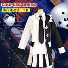 弹丸论破黑白熊拟人cos服 cosplay服装现货送袜子.领带徽章