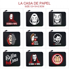 10 Styles La Casa de Papel/Money Heist Cosplay Cartoon PU Anime Zipper Wallet Purse