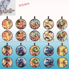 10 Styles Attack on Titan/Shingeki No Kyojin Anime Necklace And Badge Set