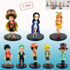 8Pcs/Set 7.5cm One Piece Cartoon Character Model Toy Anime PVC Figure Doll