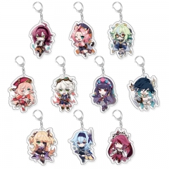 19 Styles Genshin Impact Cartoon Acrylic Anime Keychain