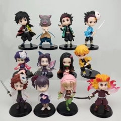 12PCS/SET Demon Slayer: Kimetsu no Yaiba Cartoon Character Model Toy Anime Action PVC Figure
