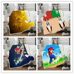 35 Styles 2 Sizes Super Mario Bro Double Layer Anime Blanket