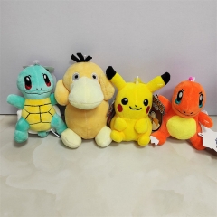 4 Styles 10CM 24PCS/SET Pokemon Pikachu Squirtle Charmander Psyduck Cartoon Anime Plush Toy Pendant