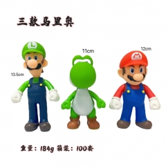 动漫卡通3款马里奥手办路易恐龙仔PVC可动公仔玩具车载桌面摆件