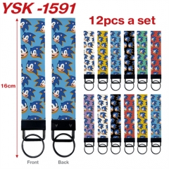 12PCS/SET 3 Styles Sonic the Hedgehog Cartoon Cosplay Anime Phone Strap Lanyard