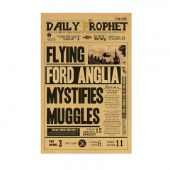 【K011】飞车黑白（大） 复古牛皮纸海报