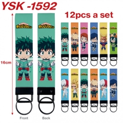 12PCS/SET 10 Styles Boku No Hero Academia / My Hero Academia Cartoon Cosplay Anime Phone Strap Lanyard