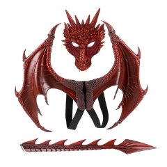 4 Styles Halloween Mardi Gras Dragon Anime Foam Material Anime Wings + Tail +Mask Set